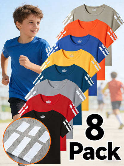 5 6 8pcs Kids Summer Cooling Mesh T Shirts Ultra Lightweight Fast Dry Wear For - product view 2