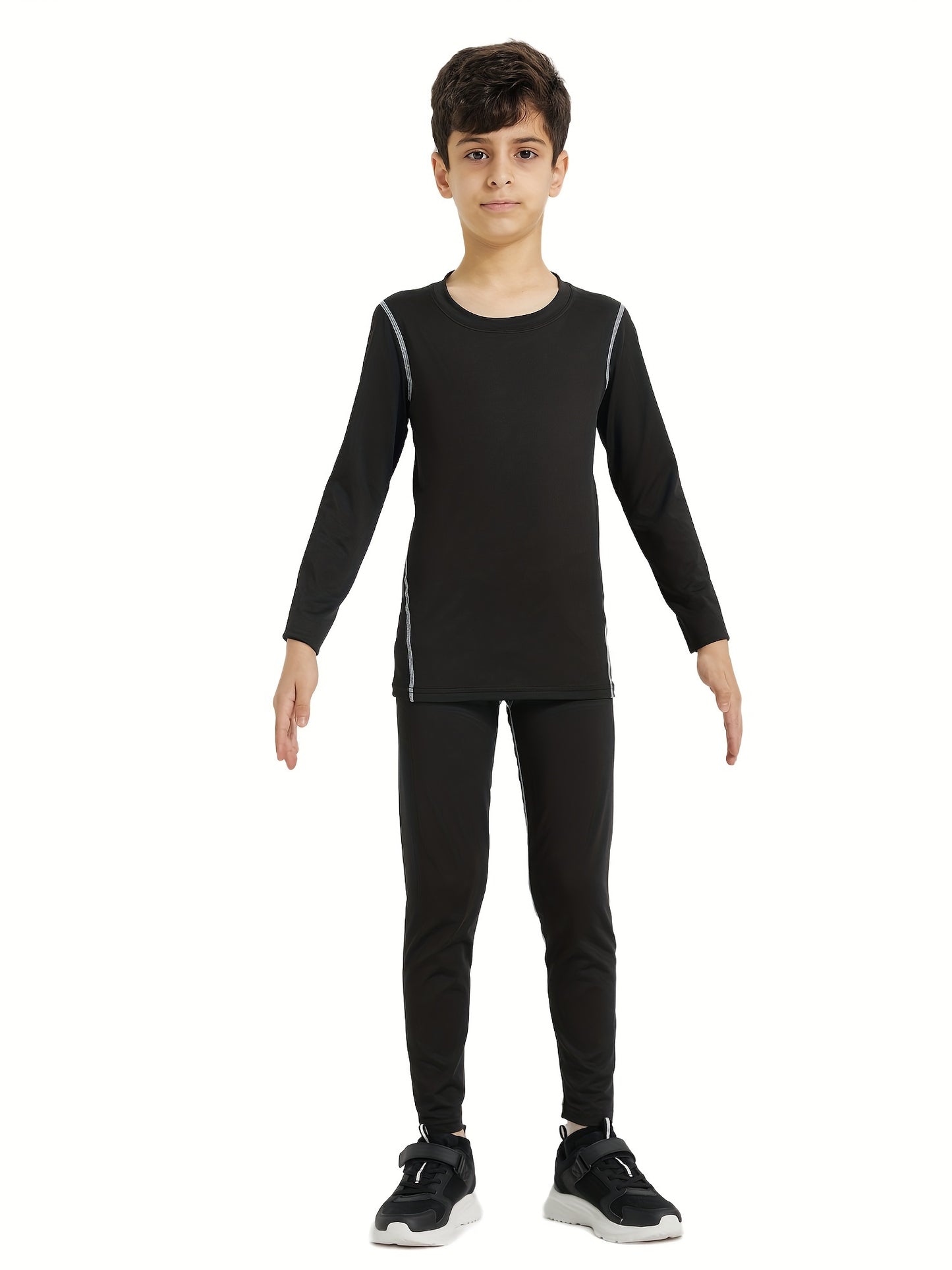 Boys' Sports Compression Set 2pcs Youngsters's Warm Underwear, Perfect for Outdoor