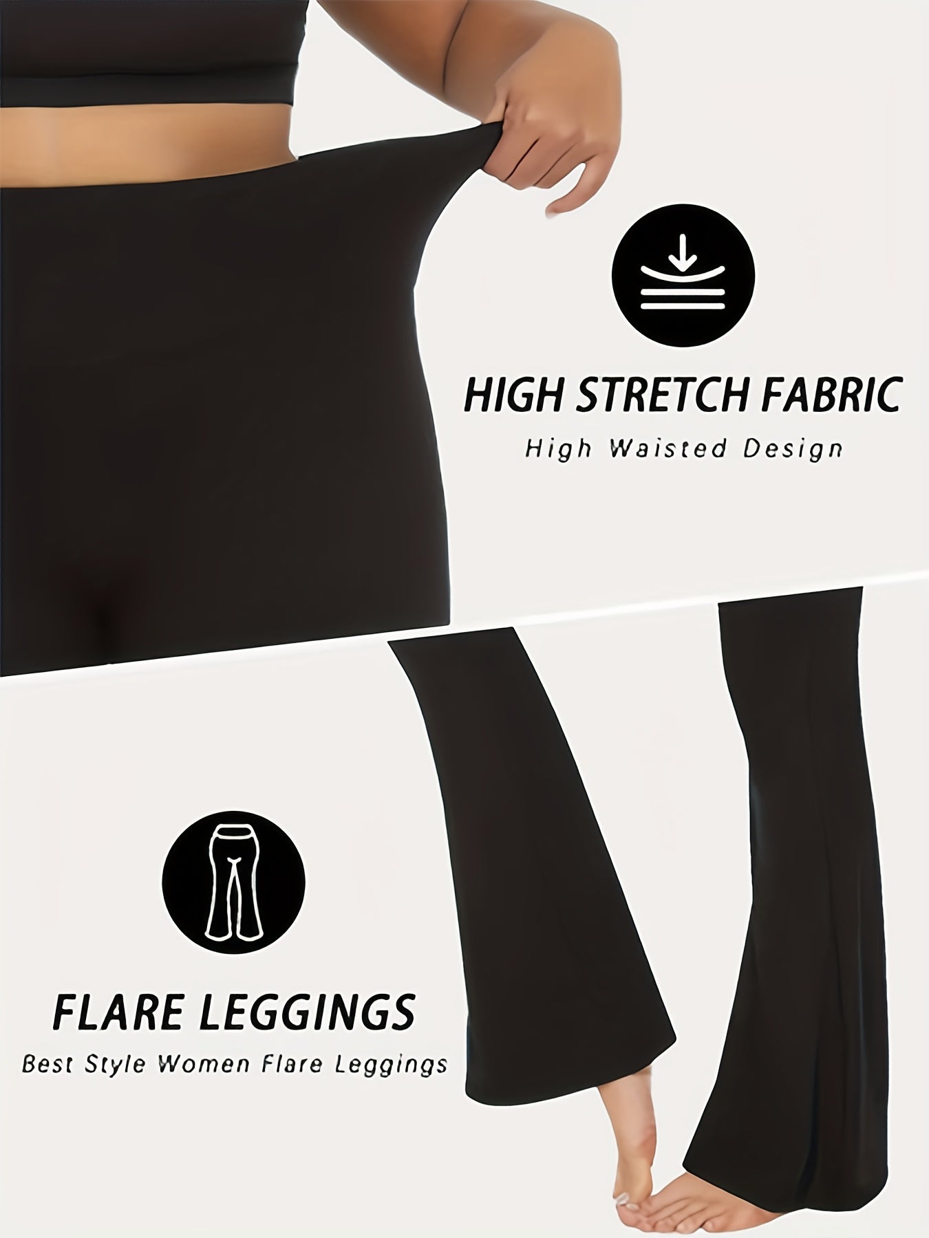 3pcs Set - Women's Bell-bottom Pants, High Elasticity, Form-fitting, Multi-color, Quick-drying And Breathable, Suitable for Daily Wear, S, Casual, Home, Business-style Work Pants, Autumn Women's Clothing, Teacher's Day, Halloween Gifts