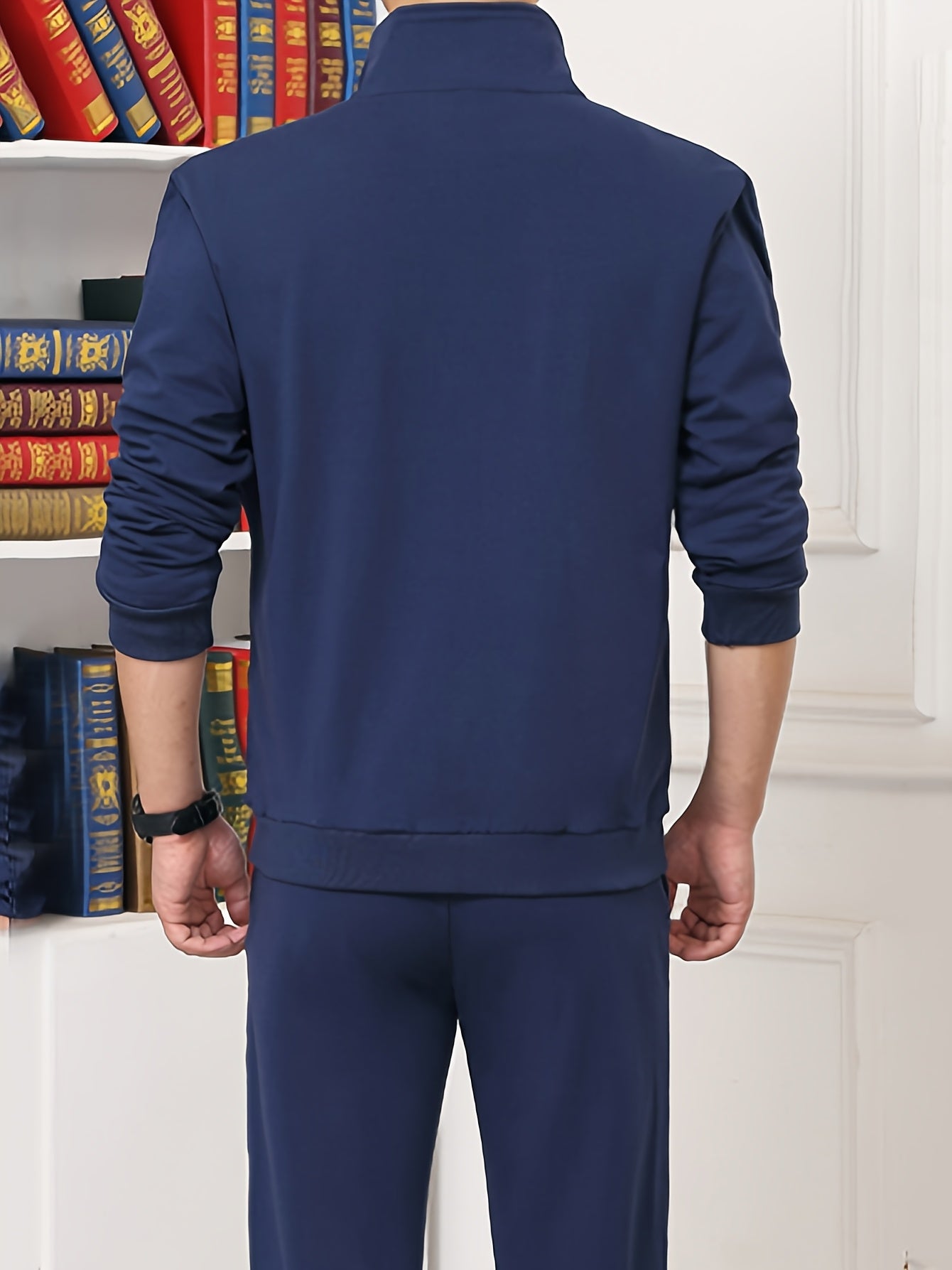 Spring and Autumn Men's Zipper Casual Suit, Casual Wear, Office Casual Attire, Zipper Suit, Stand Collar Design, Regular Fit, Easy Care Fabric, Professional Men, Transitional Season, Casual Occasions