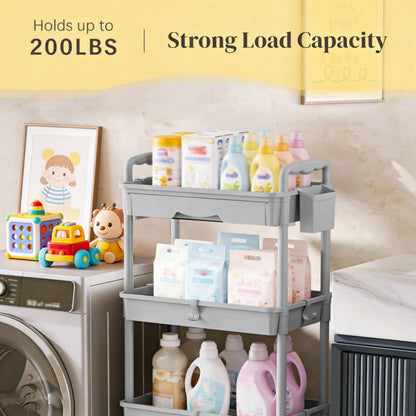 Nursery Storage Cart - Mobile 3-Tier Organizer