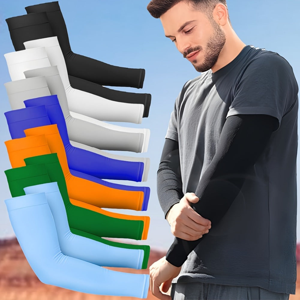 7-Pair Cooling Arm Sleeves - Stretch Knit Multi-Color Set
