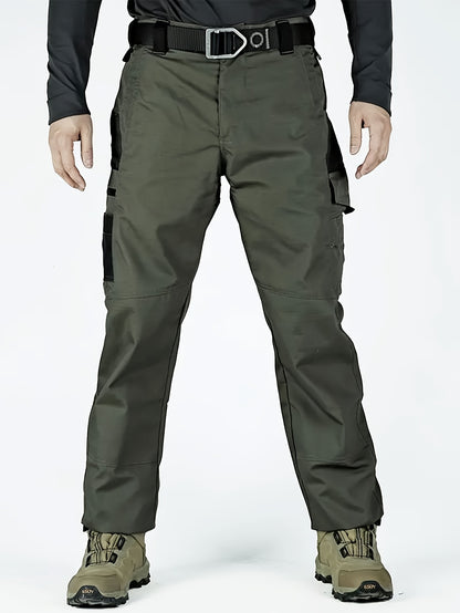 2pcs Men'S Tactical Pants - Heavy-Duty, Adjustable Belt & Multi-Pocket Design, Durable Outdoor Pants For Hiking, Hunting, Climbing, Casual Wear