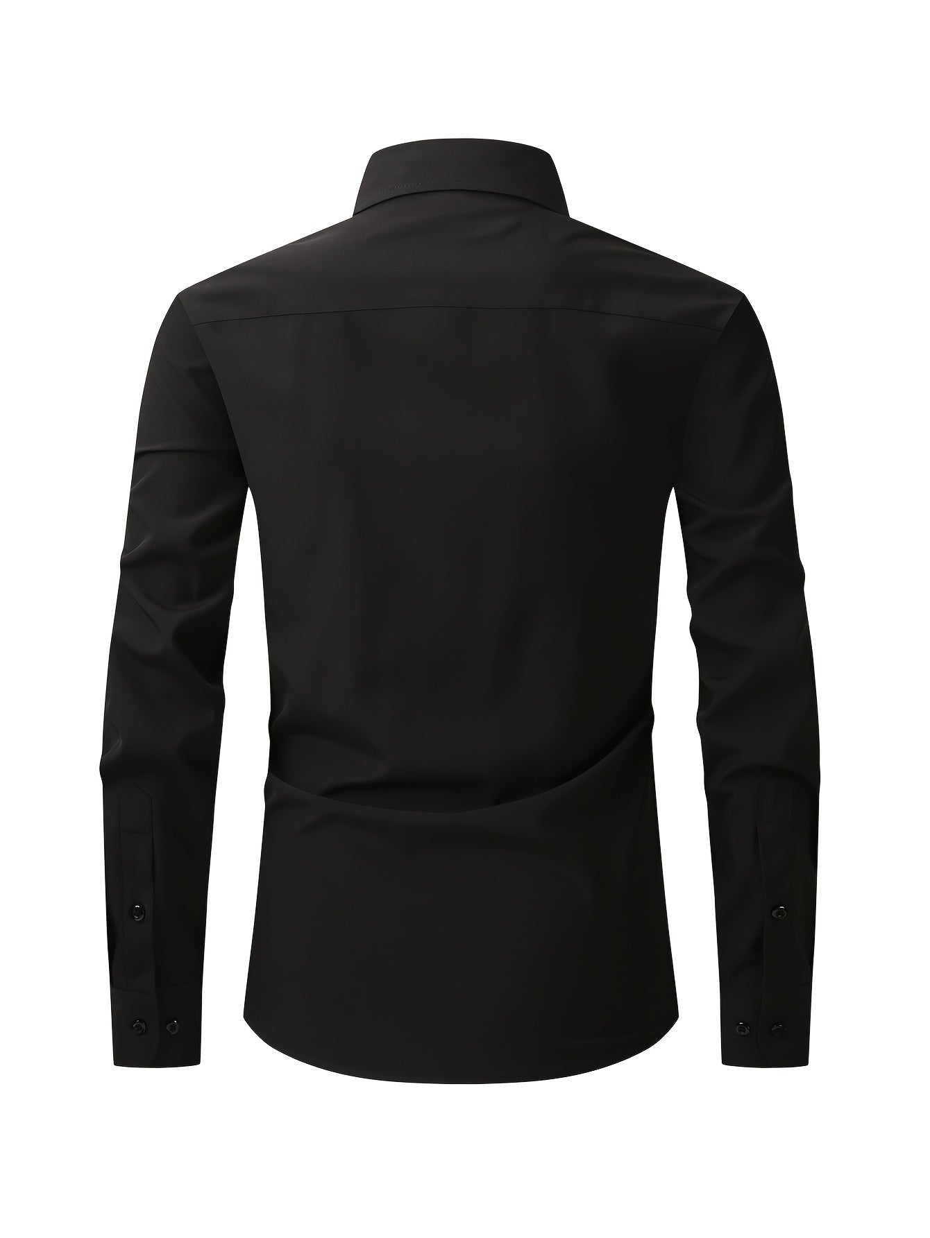 Men's Regular Fit Casual Button Shirts Long Sleeve Stretch Breathable Wrinkle Resistant Solid Work Weekend Wear