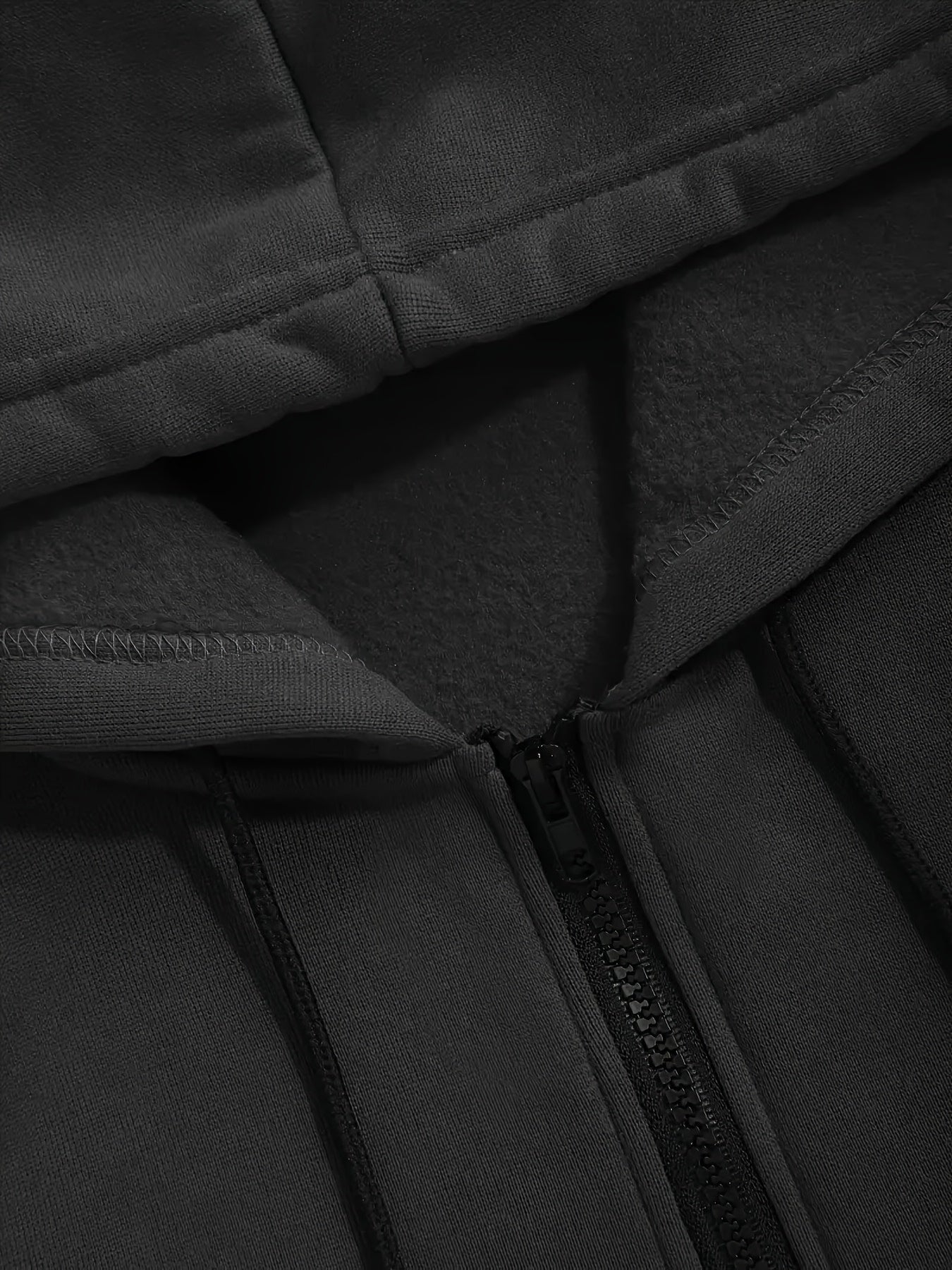 Men'S Clothing, Contrasting Long-Sleeve Zip-Up Hooded Jacket And Drawstring Pants Two-Piece Set for The Outdoors