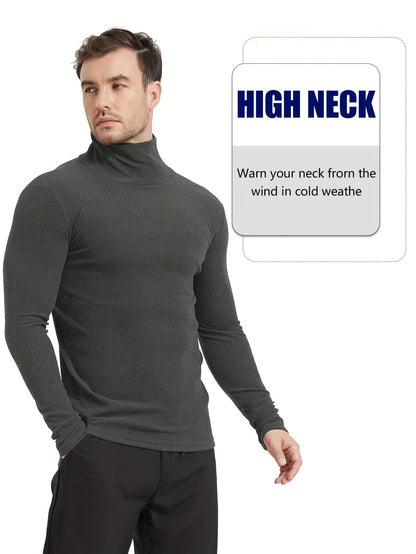 Men'S Thermal Turtleneck Compression Top - Warm Base Layer Long Sleeve Shirt for Cold Weather