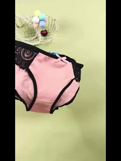 6pcs Women's Low-Rise Seamless Underwear - Briefs with Lace Edge Bow Accent, Soft Low Waist Panty for Daily Wear, Sports & Gym - Non- Full Coverage (6pcs) - Hand Washable, Stock up & Save!