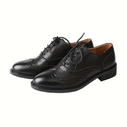 TMA EYES Women's Classic Brogue Oxfords - Handcrafted Synthetic Cover, Retro Carved Design, Breathable & Comfortable, Anti-Slip Sole, Lace-Up Casual Shoes for Casual Attire, Ladies Shoes, Women Shoes
