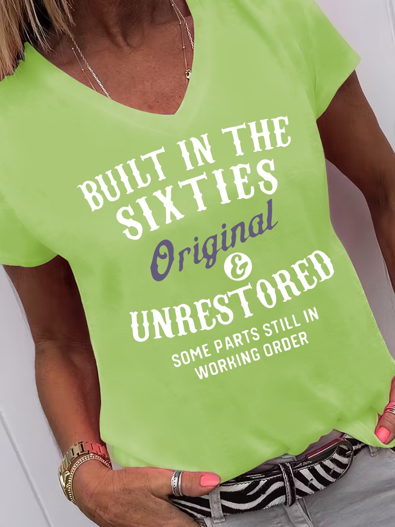 Dark Gray Polyester Printed V-Neck T-Shirt - product view 24