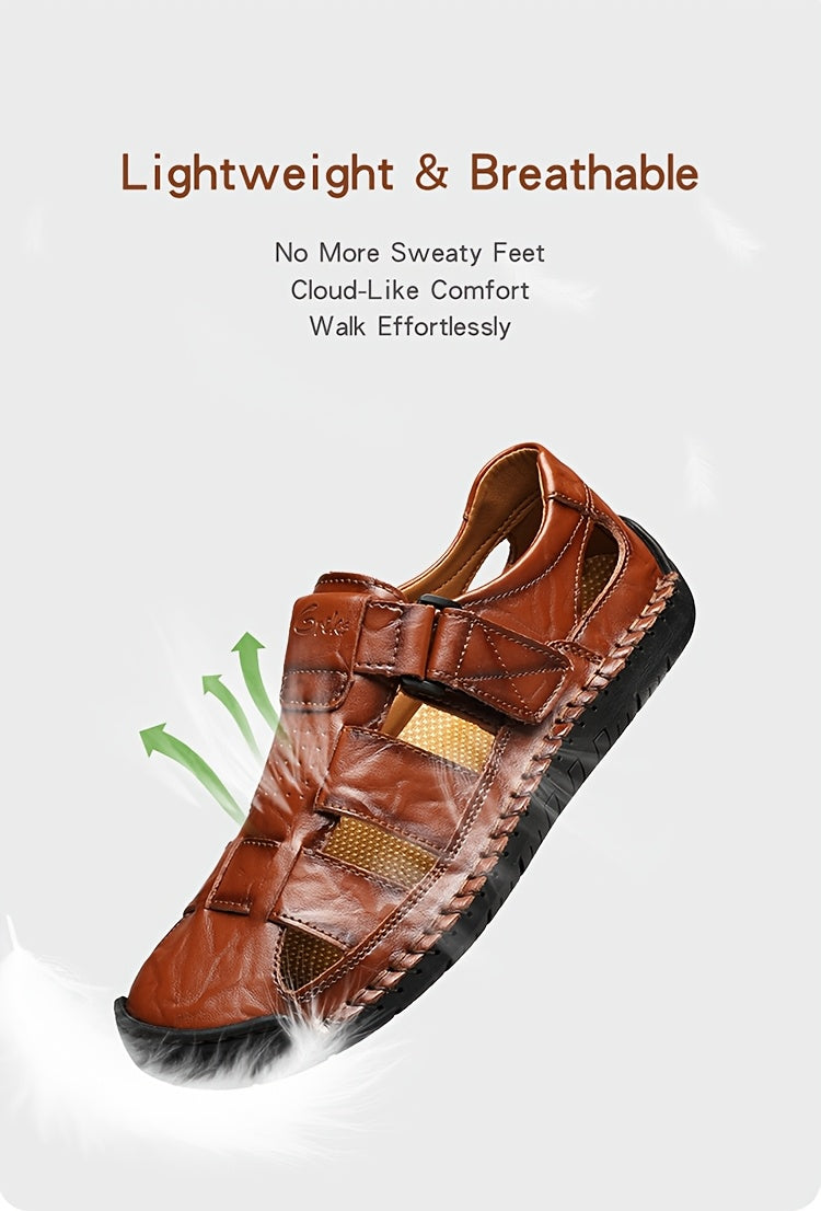 GERKS Men's Casual Summer Sandals Breathable Open-Toe Shoes with Adjustable Strap for Outdoor & Daily Wear