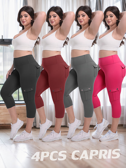 Women's Black/Pink/Blue/Rose Polyester High-Waist Leggings - product view 23