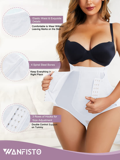 Tummy Control Shapewear With Compression Clasps For Women - High Waisted Tummy Tuck Shaper, Butt Lifting Bodysuit & Fajas Moldeadoras For Elegant Lady