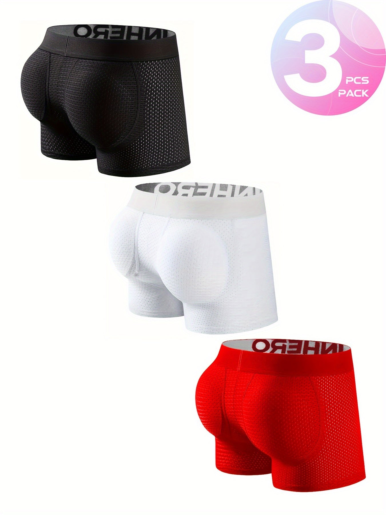 New Men'S Boxers Featuring Butt Pads, Made from Breathable Mesh, Designed for Comfort And Elasticity, Perfect for Lounging at for home