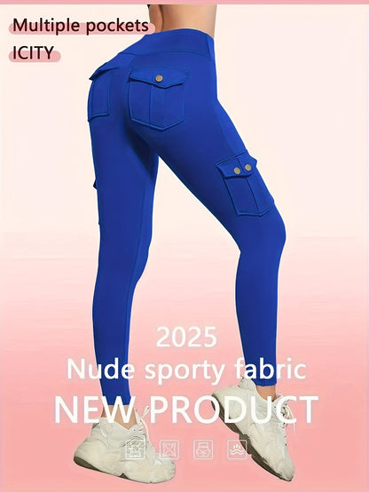 One Pair Of Women'S Slim Work Pants, With Multi-functional Pockets, High Elasticity. Aids In Tightening The Buttocks And Abdomen. Airtight Pants. Suitable For Outdoor, Home Use, Commuting, And Local Warehouse Direct Delivery.
