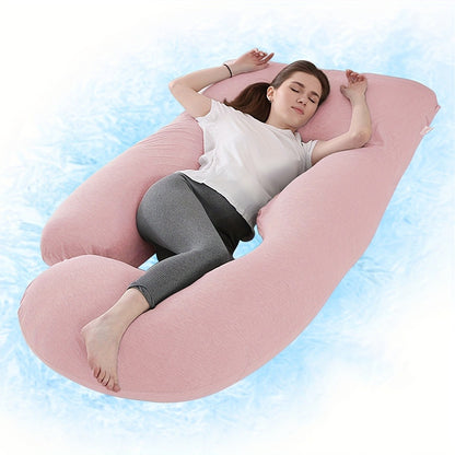 J-Shaped Pregnancy Pillow - Full-Body Support with Removable Cover