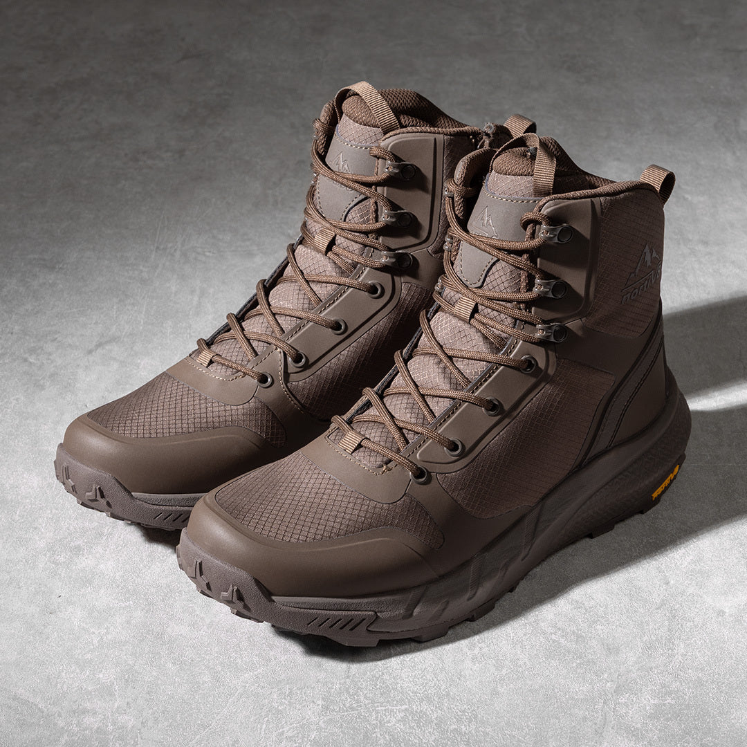 Men's Waterproof Hiking Boots Mid Tactical Boot Comfortable Lightweight Boots for Work All Day Side Zipper Motorcycle Combat Boots Backpacking Trekking