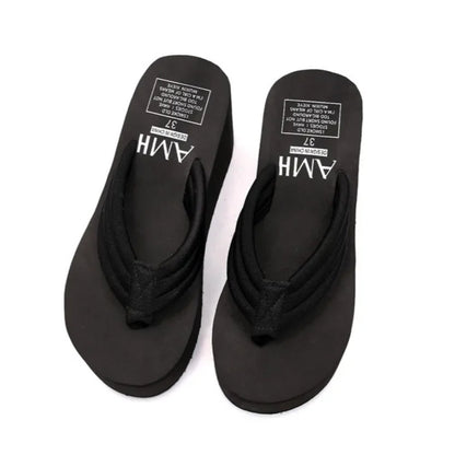 Back Heel: 3.15 Inch, Front Heel: 1.97 Inch.Women Flip Flops Comfortable Summer Casual Flip Flops Women Slippers Beach Style Non-slip Thick Bottom Wedges Shoes, Women Shoes