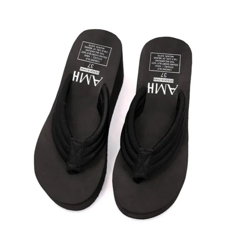 Newest Style Women'S Flip Flops Comfortable Summer Casual Flip Flops Women Slippers Beach Style Non-Slip Thick Sole Wedges Shoes, Women Shoes