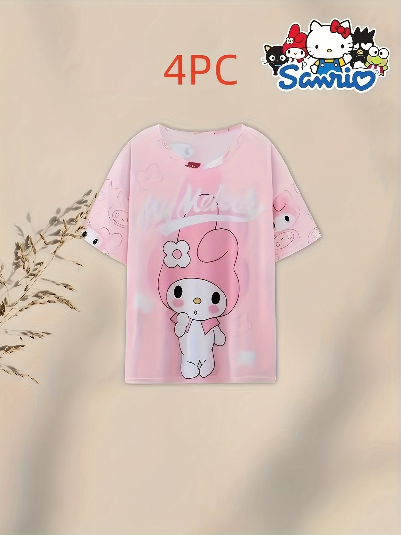 Peach Polyester Short-Sleeve Pants - product view 11