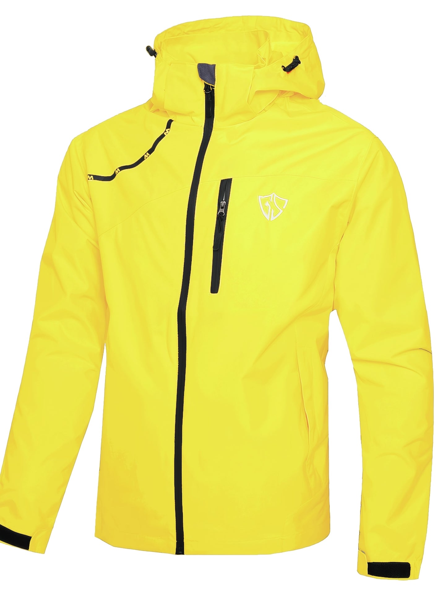 Men'S Rain Jacket Waterproof with Zipped Pockets Windproof Rain Jacket with Hooded