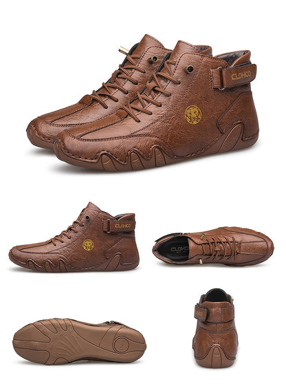 CLOHOO Men's High-Top Sneakers - Comfortable, Breathable Casual Shoes with Soft Rubber Sole for Outdoor & Casual Attire