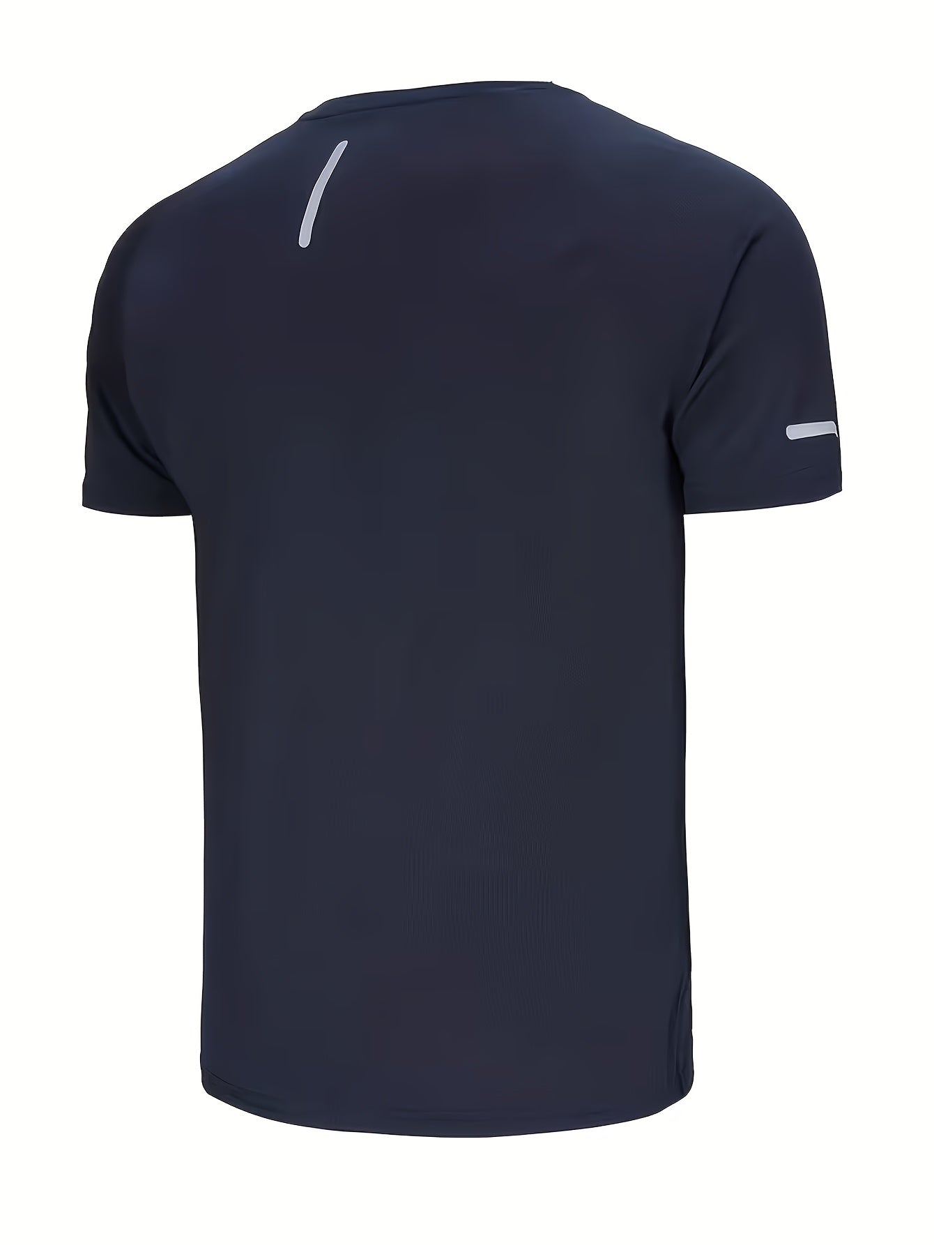 4pcs, Men's Solid Sports T-shirts with Reflective Strips, Breathable And Quick Dry Short Sleeve Crew Neck Tees, Moisture Wicking Tops for Gym, Fitness And Running Wear