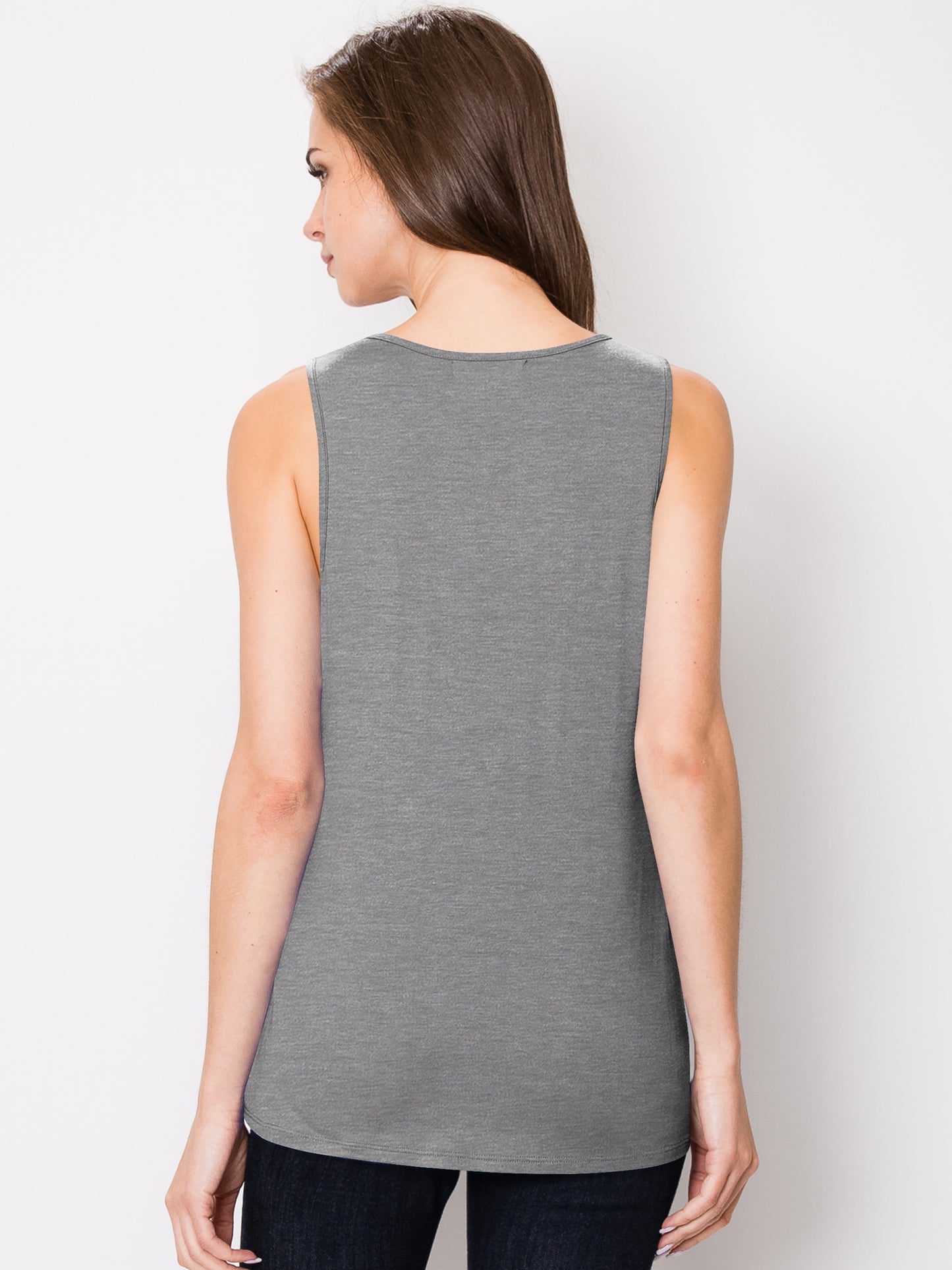 Women's Sleeveless Scoop Neck Loose Fit Tank Top