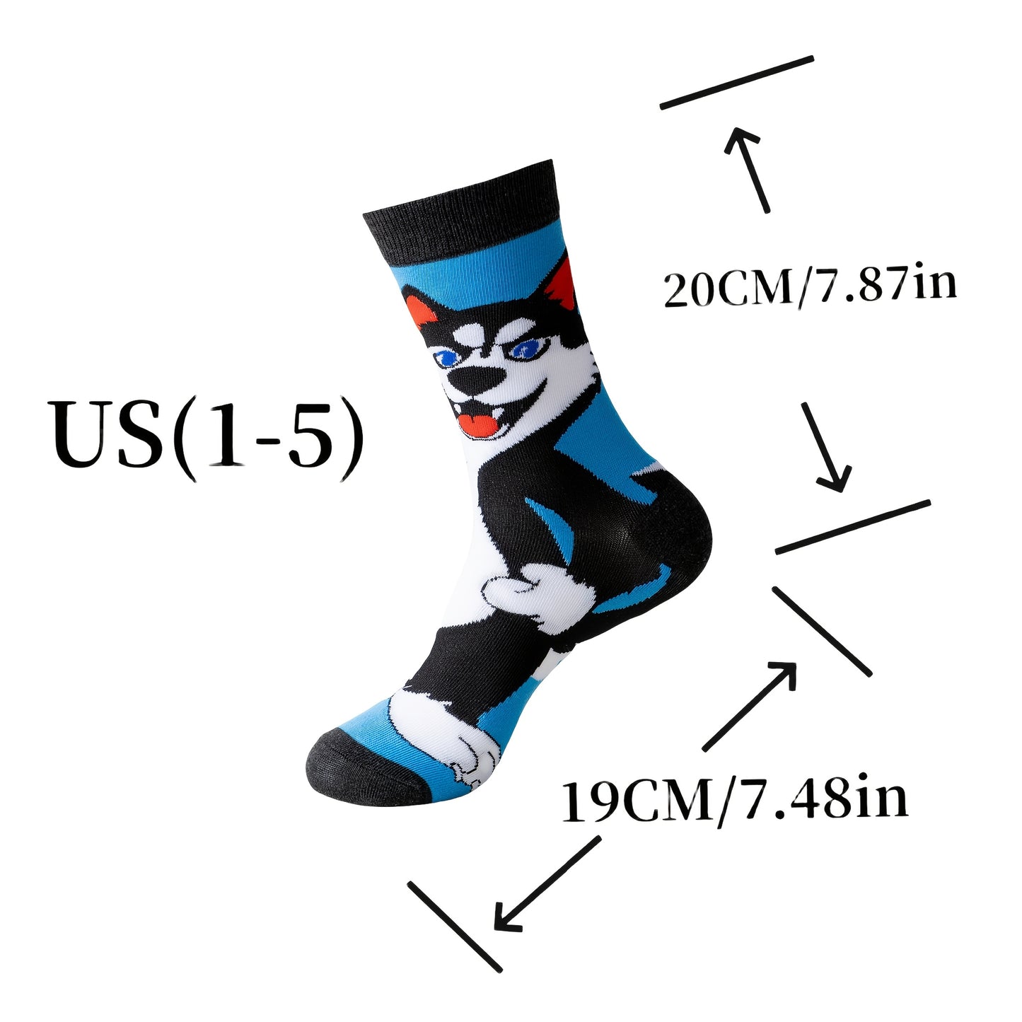 Random 5/10/12/20/22 Pairs Of Cartoon Knitted Socks Are Novel, Fun And Casual, A Novel Gift for Both Men And Women, Breathable, Comfortable And Casual Street Style Mid Tube Socks, Suitable for Outdoor Wear, Four Season Women's Socks, Unisex