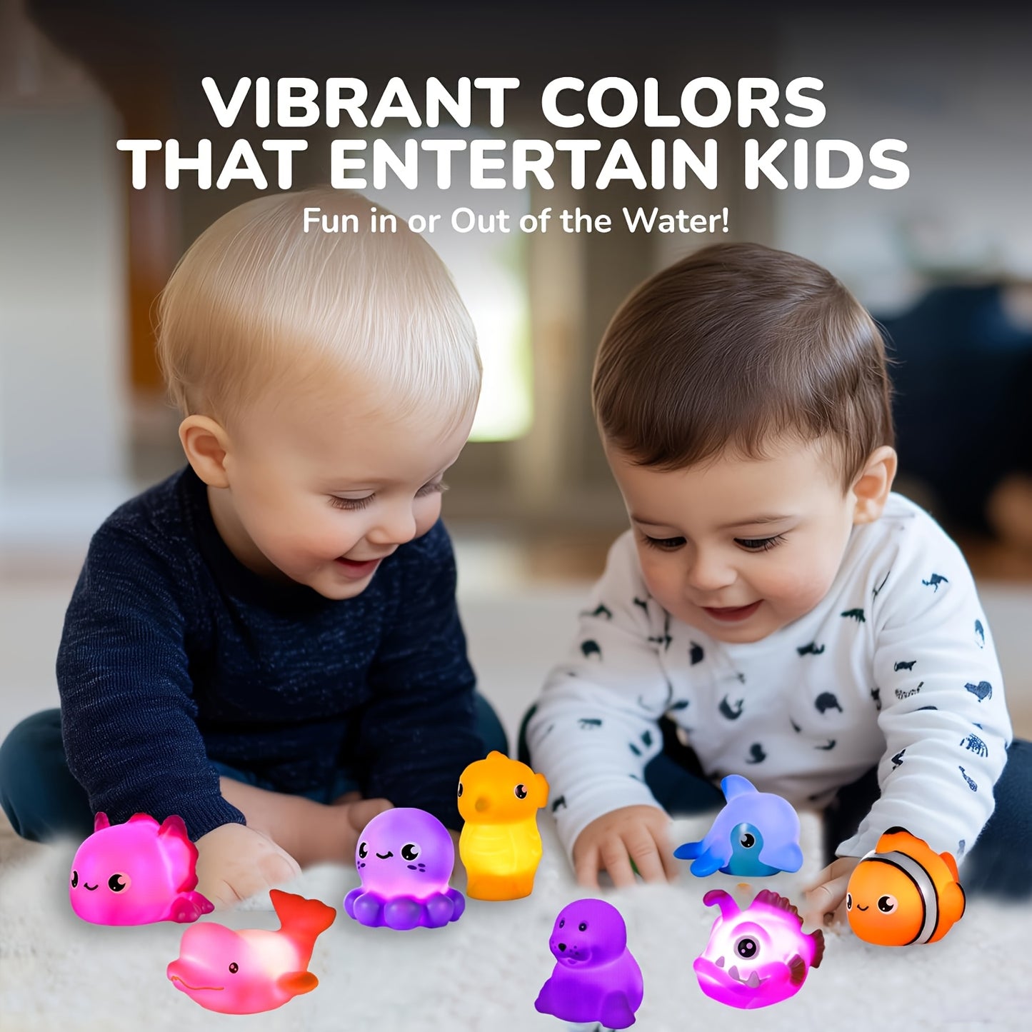 6pcs Light Up Bath Toys for Kids, Fun Bath-Time Gifts for Birthdays - Ideal for Use in The Shower, Bathtub Random Colors