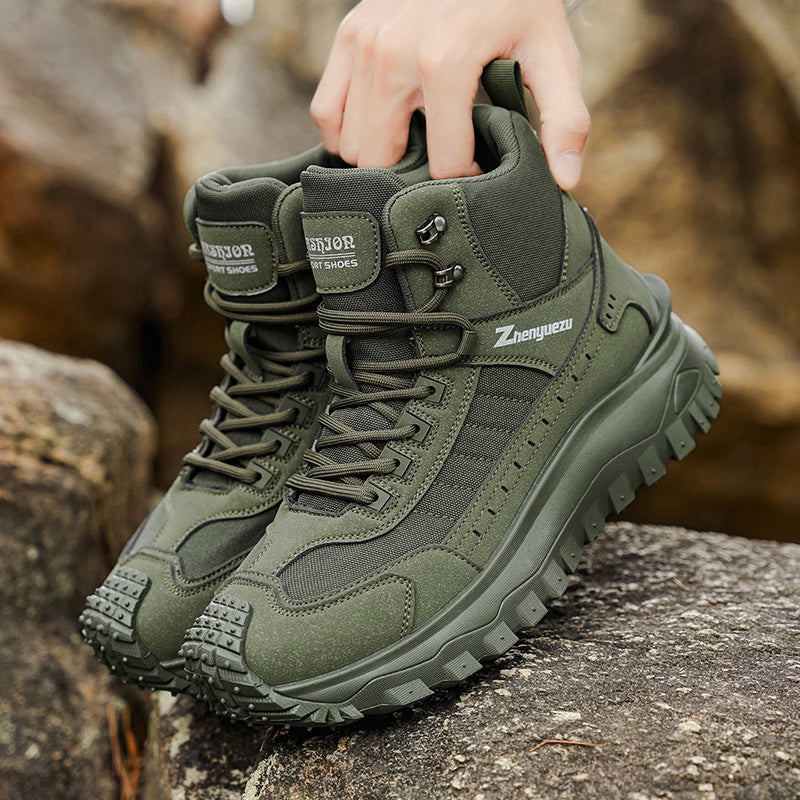 [Lightweight|Comfortable] Lightweight Comfortable High-Top Hiking Boots | Large Size Sports, Thick Sole, Casual Walking Shoes, All-Season Outdoor Activities, Camping
