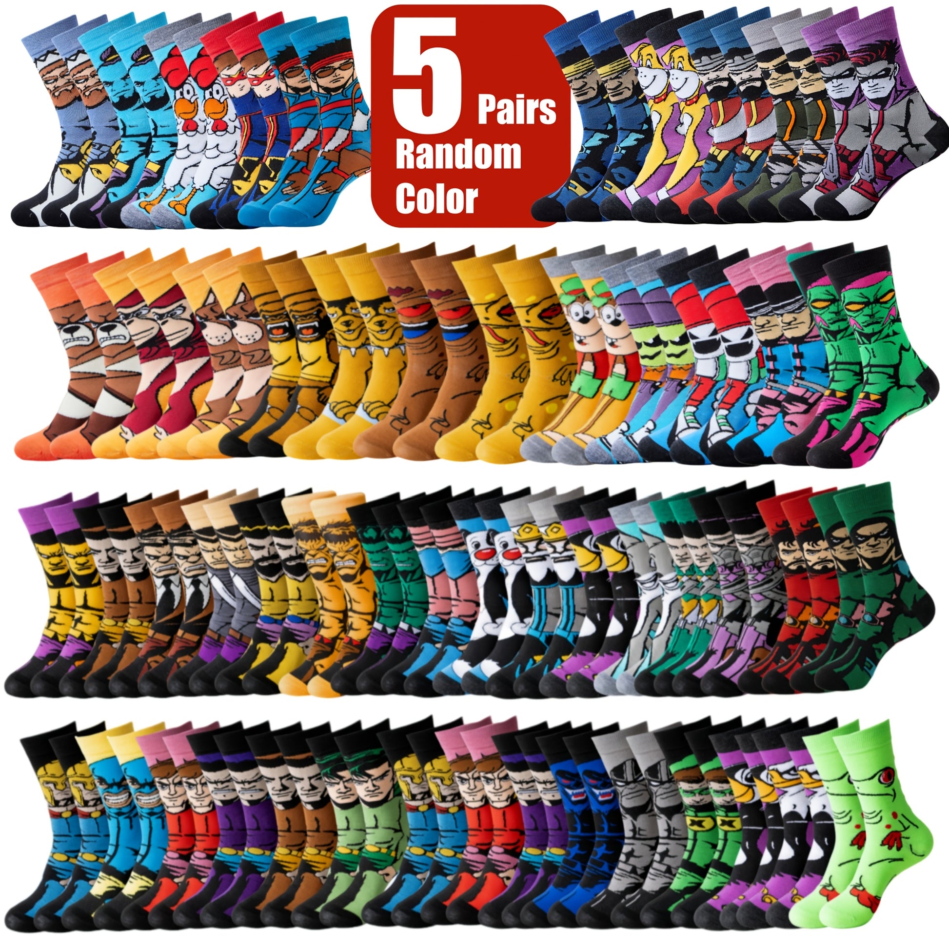 Random 5 10 12 20 22 Pairs Of Knitted Socks Novel And Fun Casual Unisex Solid - product view 2