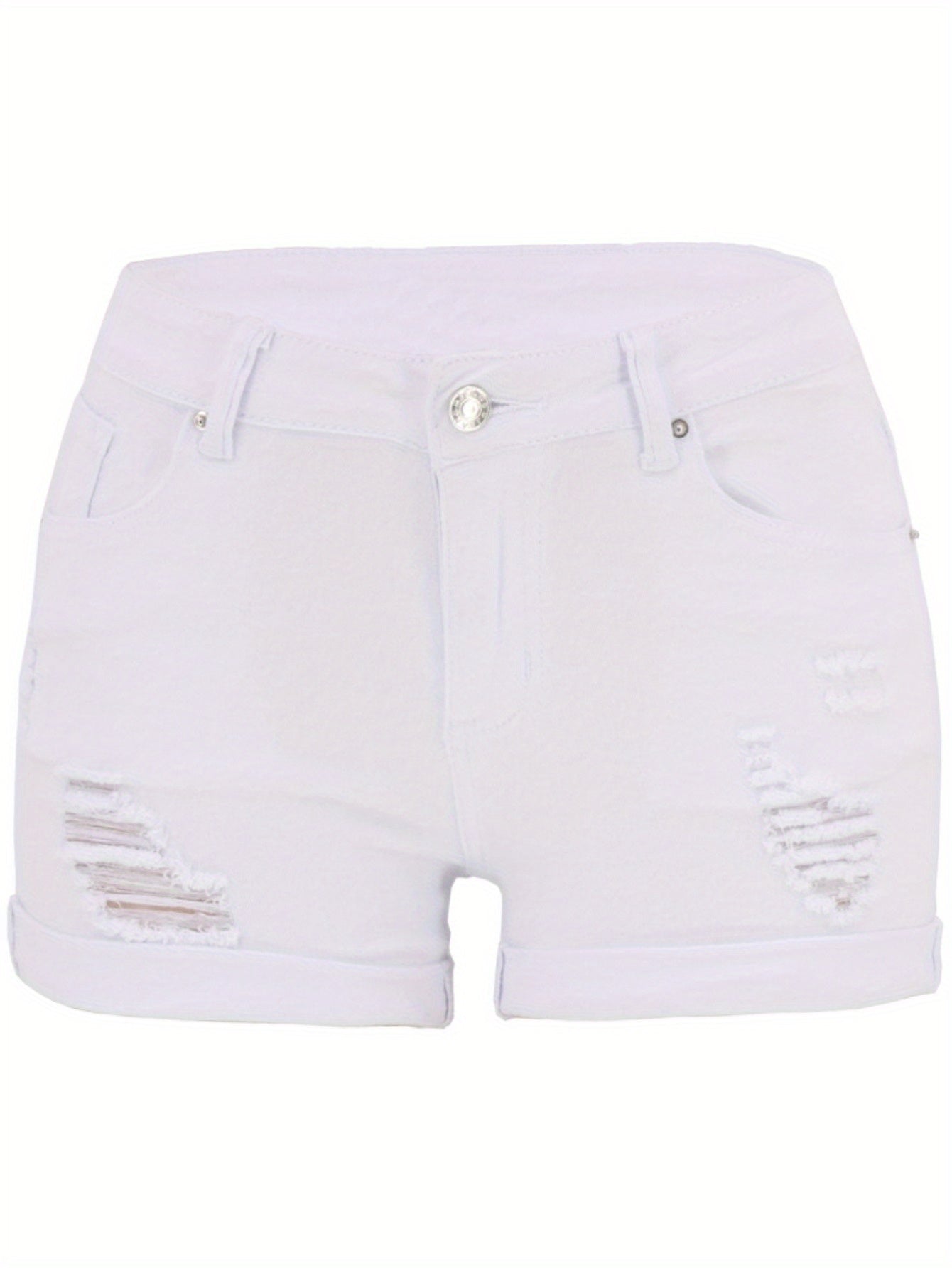 2025 Distressed Low Rise Denim Shorts: European Style Turn-Up Hem, Y2K Trendy, Spring Break Ready!