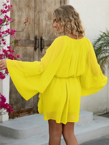 Chic Elegant Women'S Chiffon Layered Ruffle Loose Dress | Spring Summer Casual Vacation