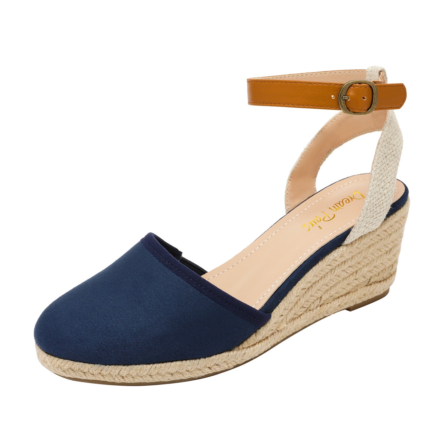 Women's Ankle Strap Closed Toe Espadrille Wedge Heels Sandals, Versatile and Stylish for weddings, shopping, dating, with wrap dresses, jeans, skirts, shorts, jumpsuits, for formal or casual occasions
