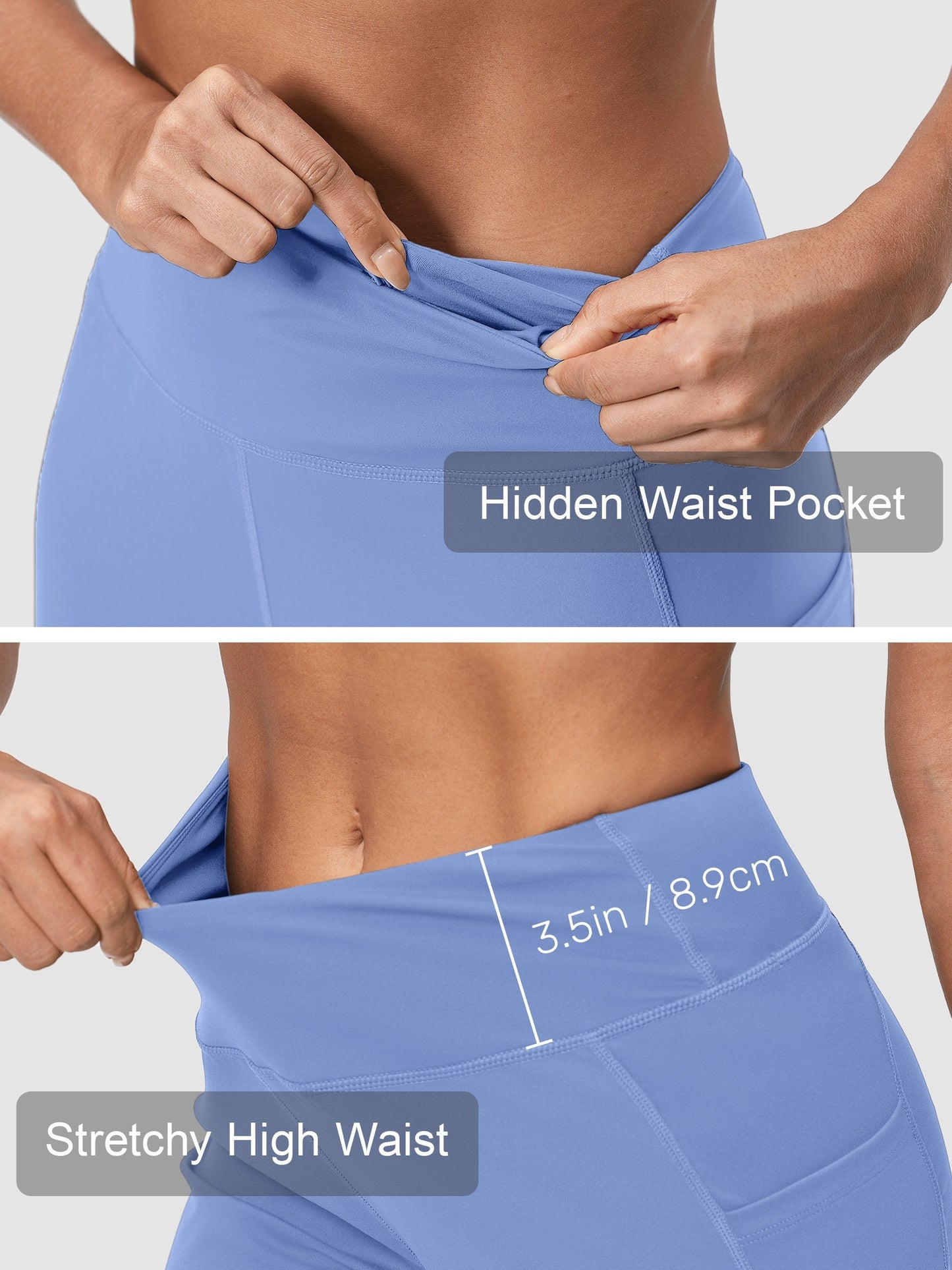 18-Inch Capri Trousers for Women Featuring a High Waist, Pockets, Tummy Control, And a Loose Straight Leg Design Suitable for Workouts And