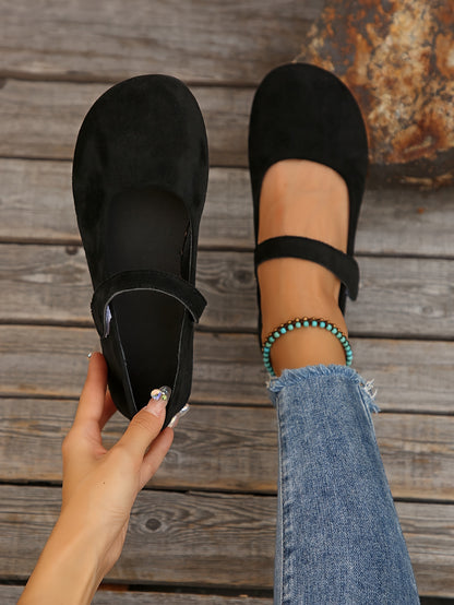 New Spring And Autumn Women's Velvet Shallow Mouth Elastic Round Head Flat Matching Shoes, Suitable for Work, Leisure, Vacation And Home Use, Women Shoes