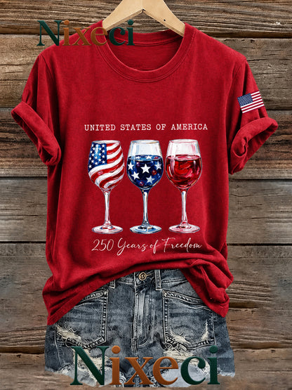 Nixeci Men's Vintage Cotton Graphic T-Shirt, 1pc Shipping, Casual Crew Neck Short Sleeve Tee, Father's Day Gift, Independence Day Patriotic Style, Football Game Party Outfit