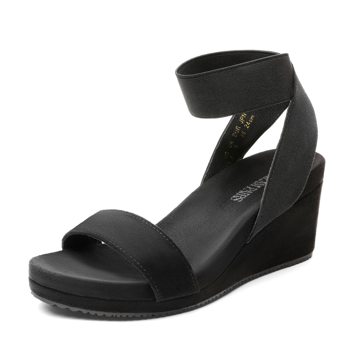 Womens Open Toe Elastic Ankle Strap Platform Wedge Sandal, Comfortable Versatile for everyday wear, meeting friends, running errands, and other occasions with wrap dresses, jeans, skirts, shorts, jumpsuits