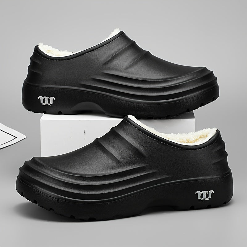 Women's Winter Slip-Resistant Work Shoes with Thick Insulated EVA Sole - Anti-Odor, Warm & Suitable for Kitchen, Hospital, Restaurant Use - Heavy-Duty EVA Sneakers (Black), Women Shoes
