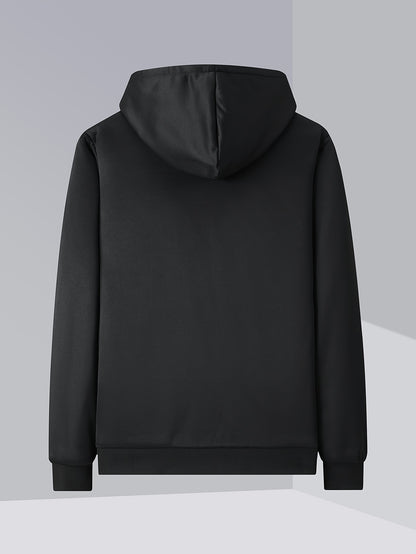 Men's Winter -Lined Thick Warm Hoodie Jacket, Athletic Zip-Up Sweatshirt with Pockets