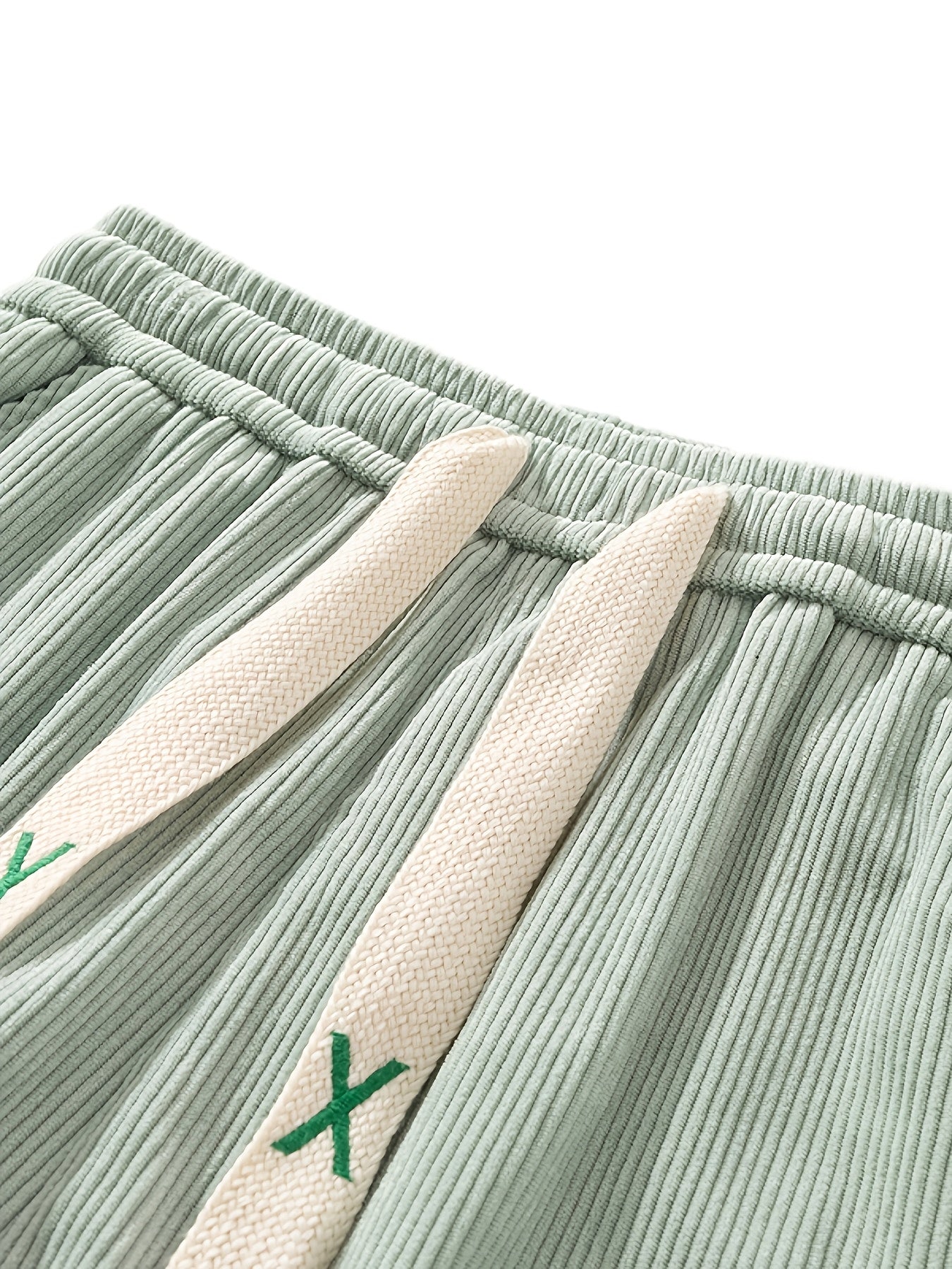2 Pairs Men'S Four-Season Universal Corduroy Cuffed Sweatpants, Elastic Waist Solid Color Jogger Casual Pants