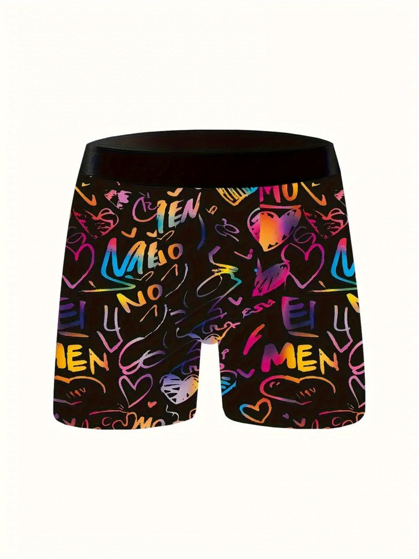 10pcs Men's Graffiti and Game Controller Boxer Briefs- Breathable Quick-Dry Polyester, Medium Elasticity, Random Camouflage Print for Home, Swimming, and Casual Wear, Playful Pattern Boxer Briefs| Comfortable and Well-fitted Boxer Shorts