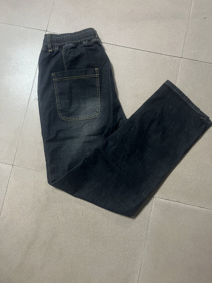 Large Size Jeans Men's Straight Leg Loose Fit Elastic Pants with Added And Extra Pants Elastic Waist Men's Simple And Versatile Denim Pants Men's Jeans Four Season Style, PLUS SIZE