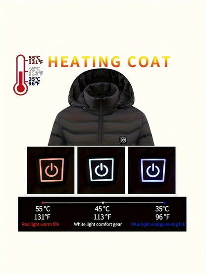 Women's Winter Heated Jacket with Power Supply, New Autumn/Winter Outdoor Casual and Sports Fashion Heated Coat Jacket, New Fashion Heated Jacket for Outdoor Sports and Skiing, Suitable as a Gift for Christmas, Thanksgiving, and Spring Festival