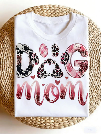 Women's Leopard Print Graphic T-Shirt - Round Neck Short Sleeve Everyday Style