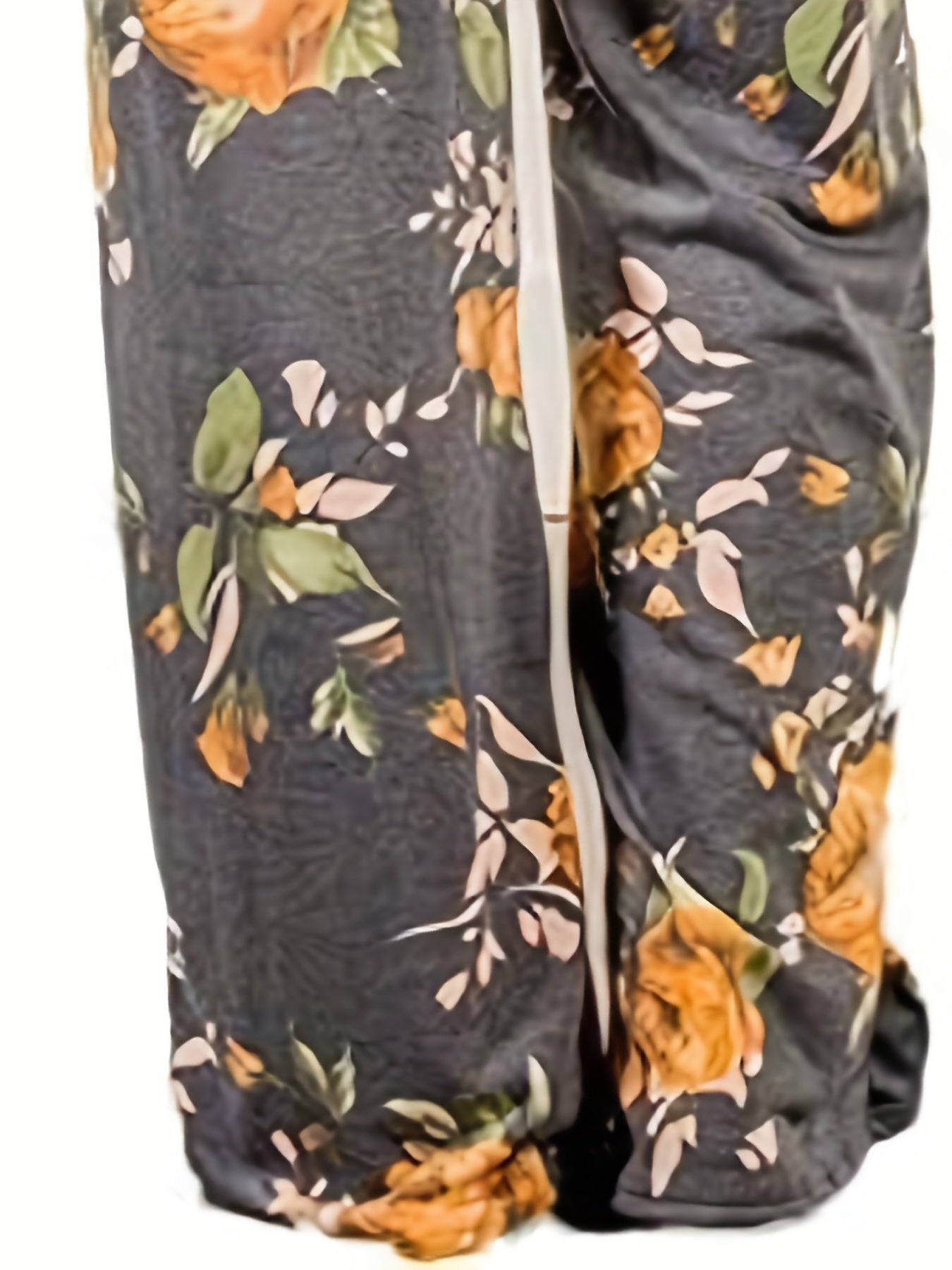 Women's Comfy Stretch Floral Print Drawstring Wide Leg Lounge Pant