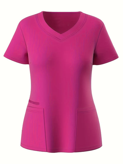 Scrubs Set for Women Nurse Uniform Jogger Suit Stretch Top & Pants with Multi Pocket for Nurse Esthetician Workwear
