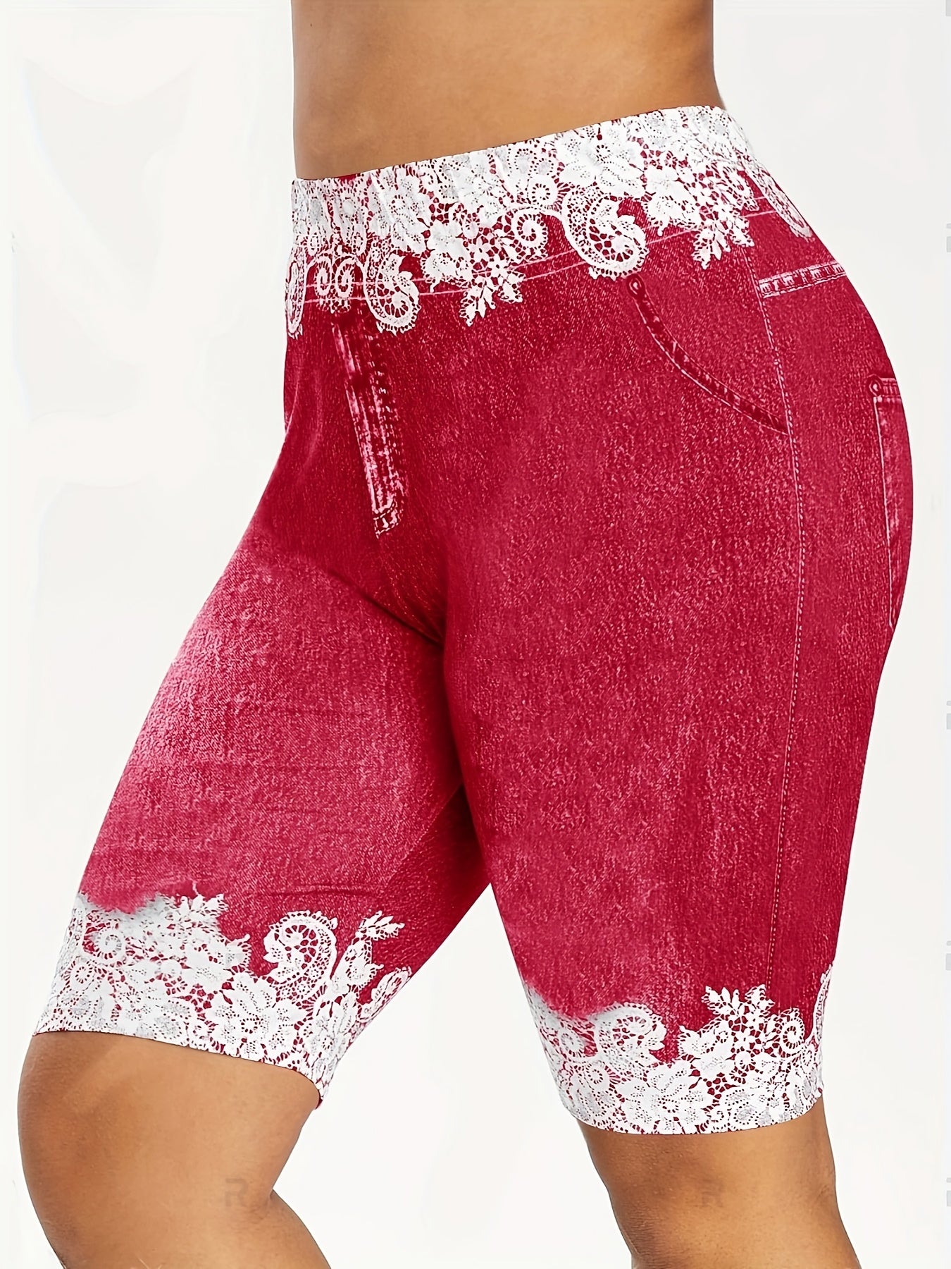 European And American Women's Pants Are Fashionable, Casual, Randomly Printed, Women's Leggings, Cropped Pants, Tight Fitting