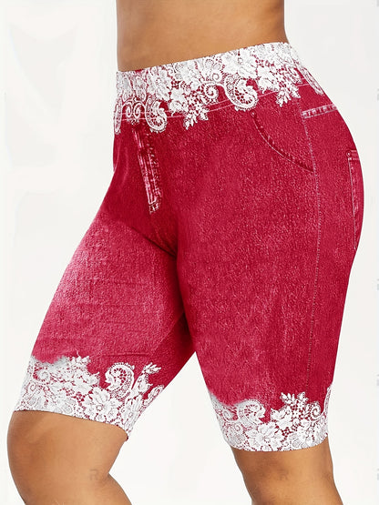 European And American Women's Pants Are Fashionable, Casual, Randomly Printed, Women's Leggings, Cropped Pants, Tight Fitting