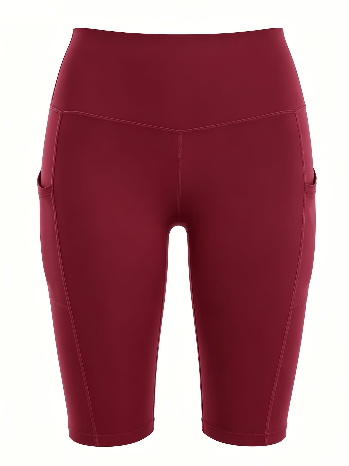 4pcs Women's High-Waisted Yoga Shorts with Pockets, Stretchy Fitness Running Cycling Workout Shorts with Tummy Control
